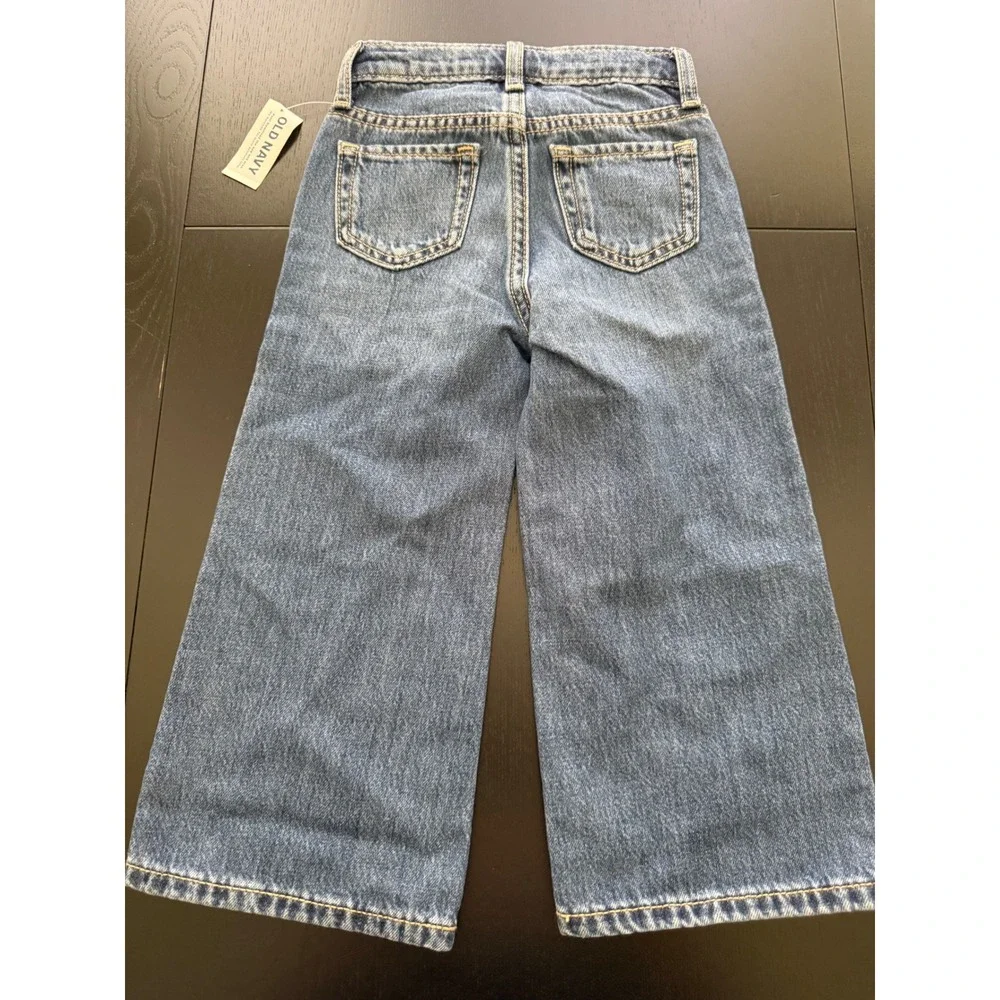 NWT Old Navy Toddler Wide-Leg Jeans Size 3T Blue 100% Cotton Denim